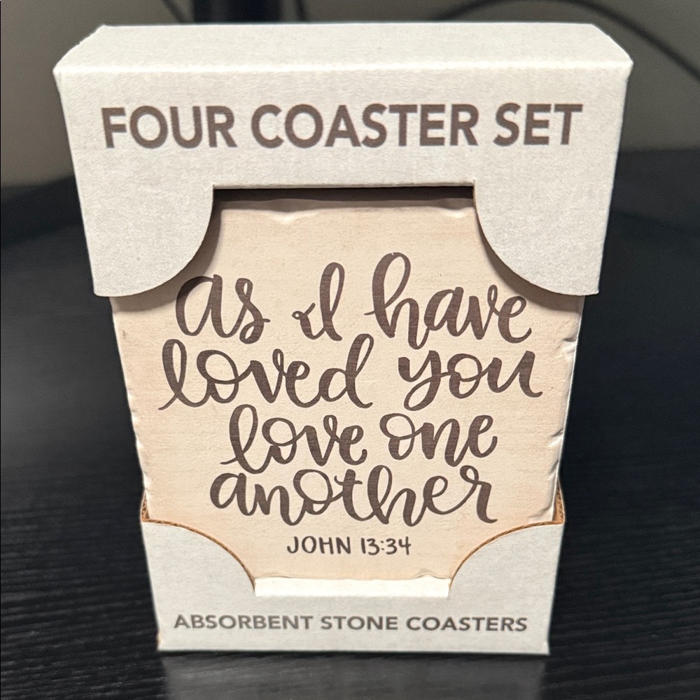 Absorbent Stone Coaster Set - Cream